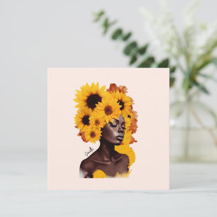 African-American Woman with Sunflower Afro Hair