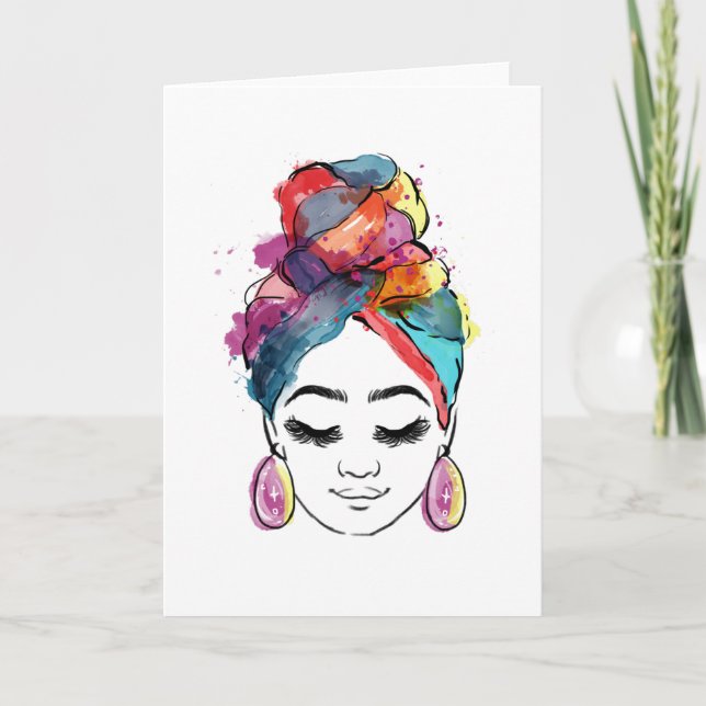 AFRICAN AMERICAN WOMAN'S FACE CARD (Front)