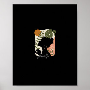 african american women&# 9;s graphic natural with poster