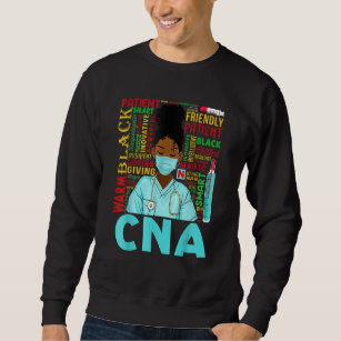 African American Women Black Cna Nurse Black Histo Sweatshirt