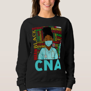 African American Women Black Cna Nurse Black Histo Sweatshirt