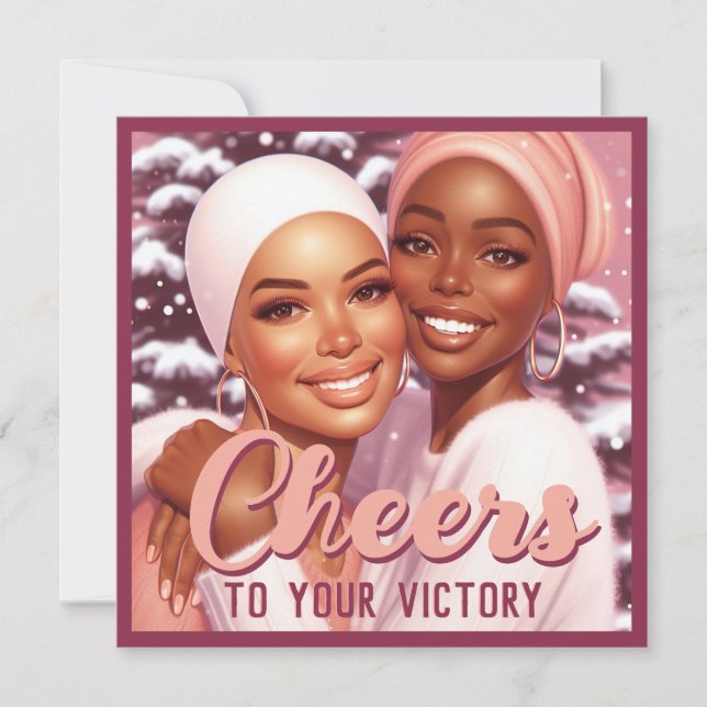 African American Women Cancer Survivor's Pastel Holiday Card (Front)