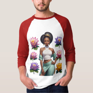 African American Women with Lotus Flowers T-Shirt