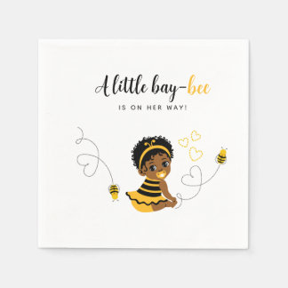African-American Yellow Black Bee Baby Shower Napkin