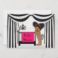 African AmericanZebra Print and Drapes Baby Shower