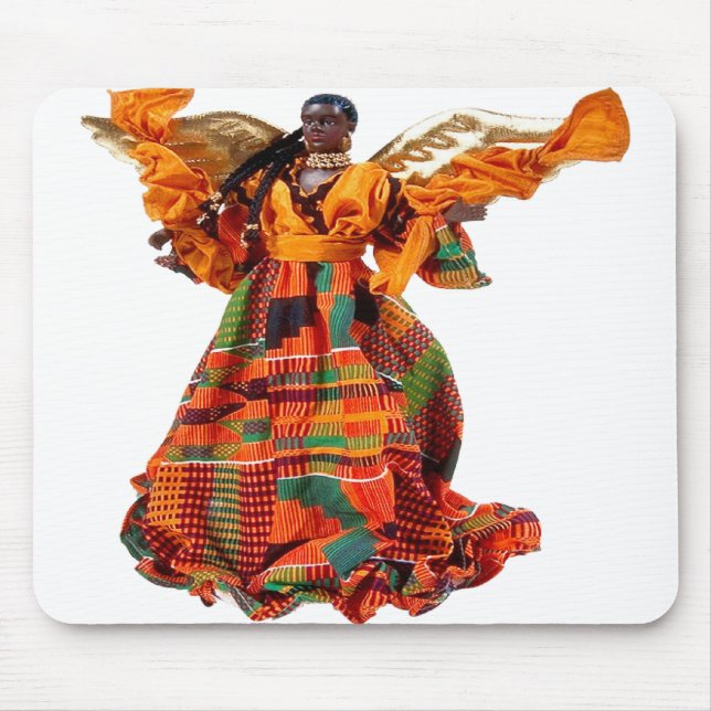 African Angel in Orange Mouse Pad (Front)