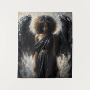 African Angel With Black Wings Tapestry