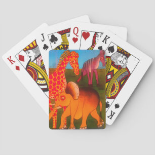 African Animal Art Print Playing Cards