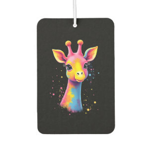 African animal art The colorful giraffe for funny Car Air Freshener