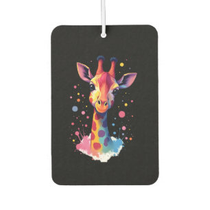 African animal art The colorful giraffe for funny Car Air Freshener