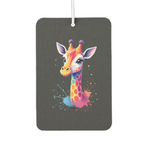 African animal art The colorful giraffe for funny Car Air Freshener