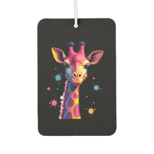 African animal art The colorful giraffe for funny  Car Air Freshener
