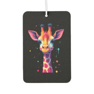 African animal art The colorful giraffe for funny Car Air Freshener