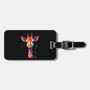 African animal art The colorful giraffe for funny Luggage Tag
