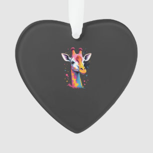 African animal art The colorful giraffe for funny Ornament