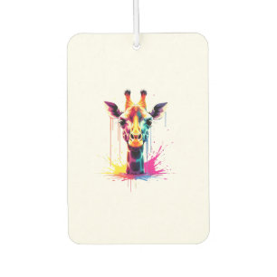 African animal art The colourful giraffe for funny Car Air Freshener