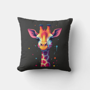 African animal art The colourful giraffe for funny Cushion