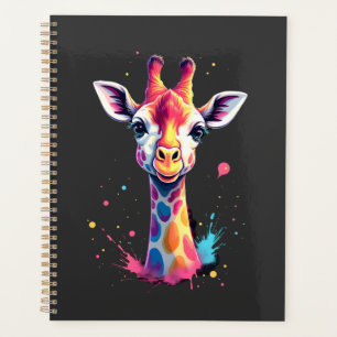 African animal art The colourful giraffe for funny Planner