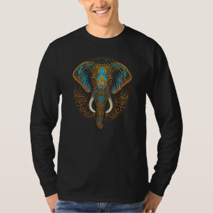 African Animal Face Head Colorful Floral Mandala E T-Shirt