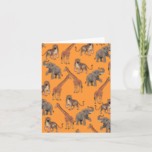 African Animal Pattern Card