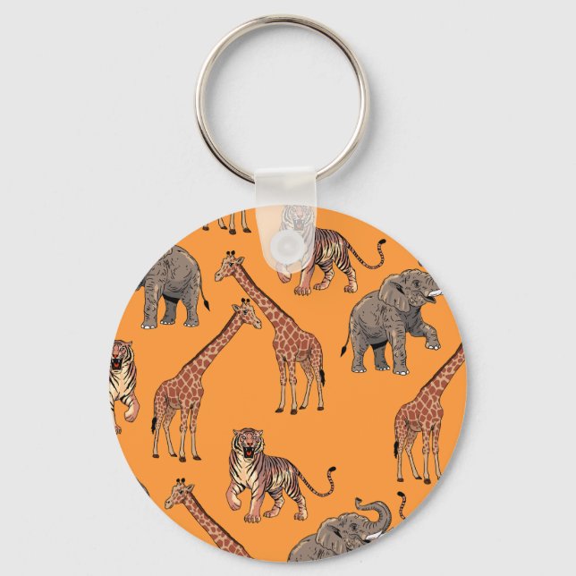 African Animal Pattern Key Ring (Front)