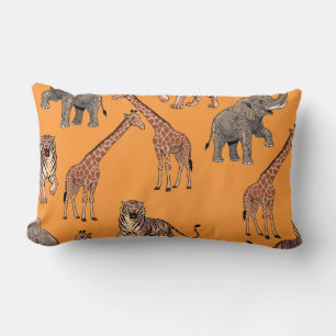African Animal Pattern Lumbar Cushion