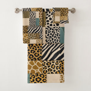 African Animal Print Patchwork Design Towel Set