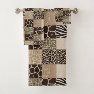 African Animal Print Patchwork Design Towel Set
