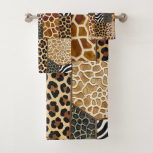African Animal Print Patchwork Design Towel Set