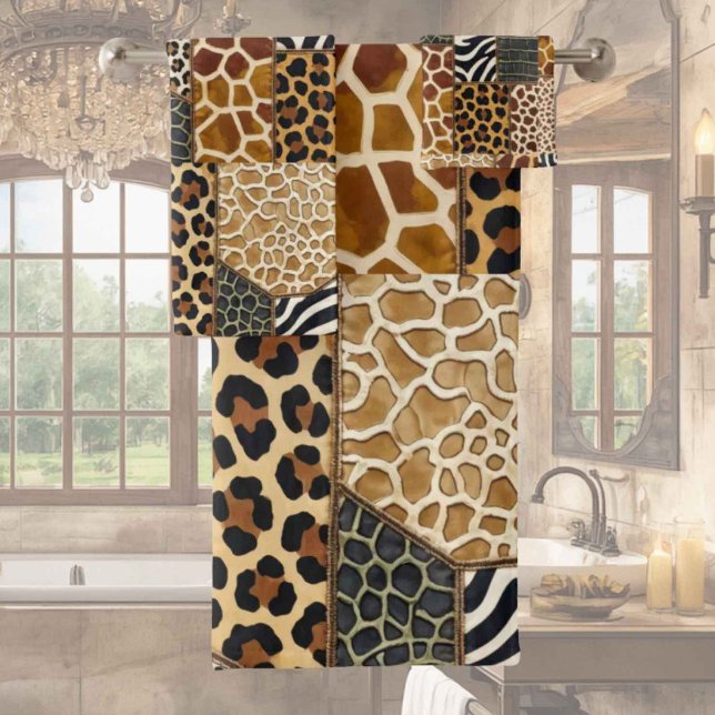 African Animal Print Patchwork Design Towel Set (Creator Uploaded)