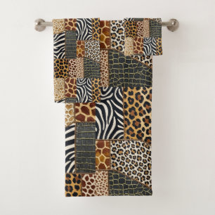 African Animal Print Patchwork Design Towel Set