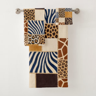 African Animal Print Patchwork Design Towel Set