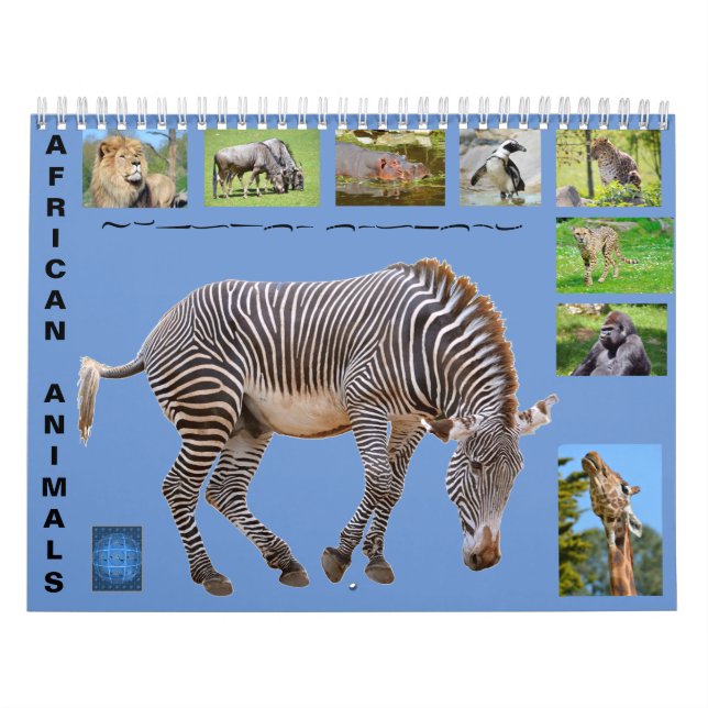 African animals 12 month calendar (Cover)