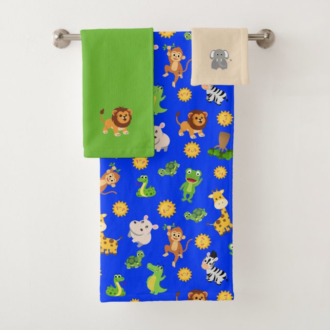 African Animals Bath Towel Set (Insitu)