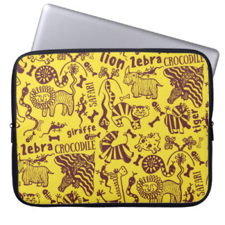 African Animals: Cultural Seamless Pattern. Laptop Sleeve