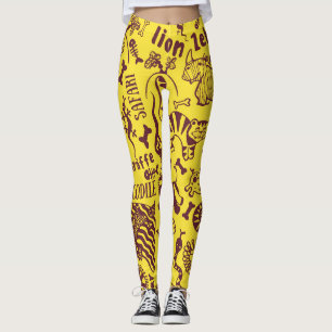 African Animals: Cultural Seamless Pattern. Leggings