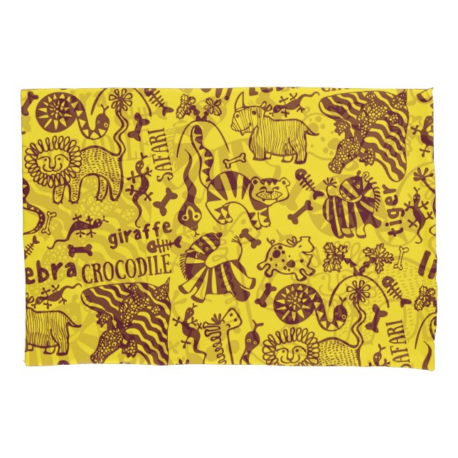 African Animals: Cultural Seamless Pattern. Pillowcase (Front)
