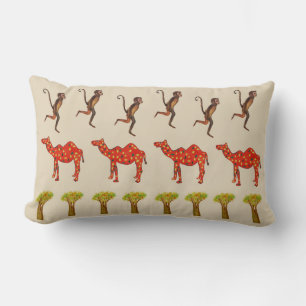 African Animals Cute Illustration Lumbar Cushion
