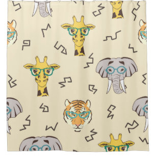 African Animals: Cute Seamless Pattern Shower Curtain