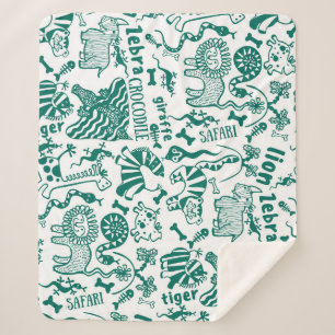 African animals: diverse seamless pattern. sherpa blanket