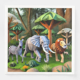  African animals in origame Napkin