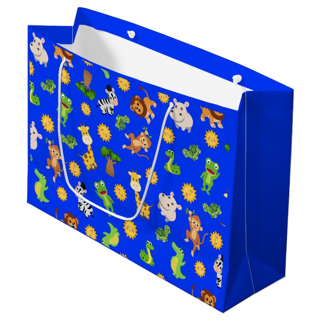 African Animals Large Gift Bag (Front Angled)