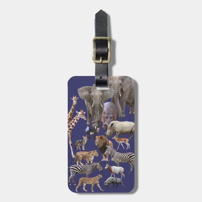 African Animals Luggage Tag (Front Vertical)