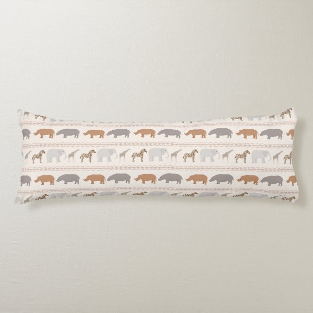 African animals pattern 1 body cushion (Front)