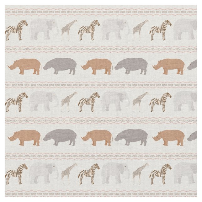 African animals pattern 1 fabric (Close Up)