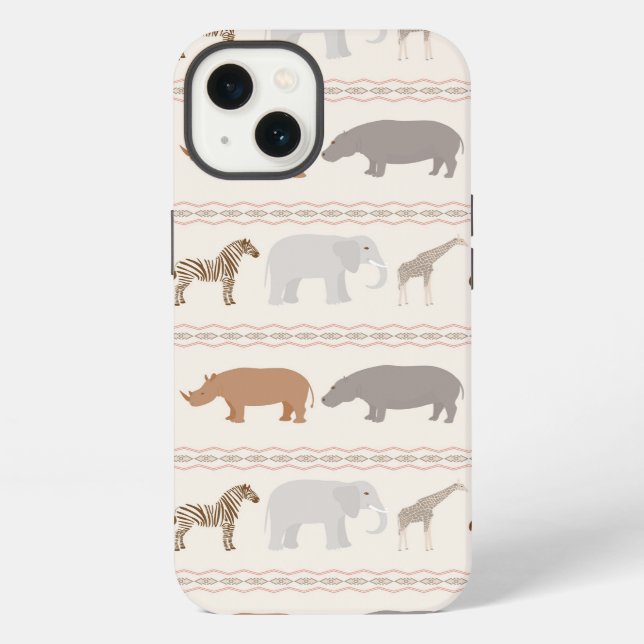 African animals pattern 1 iPhone case (Back)