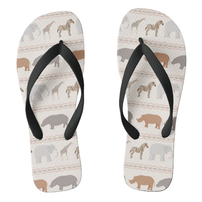African animals pattern 1 jandals (Footbed)