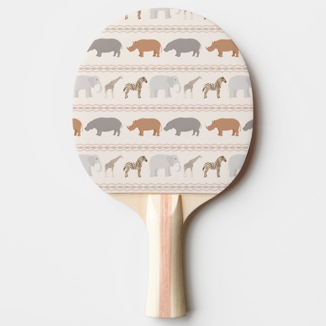 African animals pattern 1 ping pong paddle (Front)