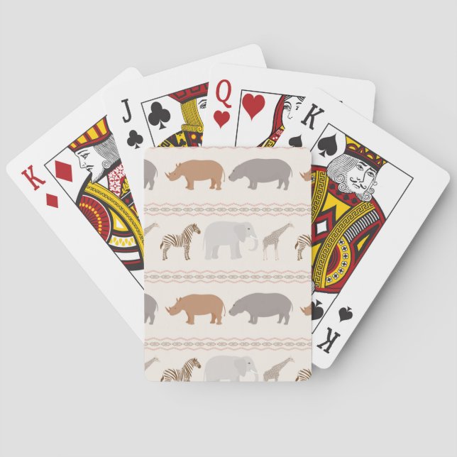 African animals pattern 1 playing cards (Back)