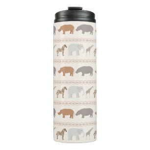 African animals pattern 1 thermal tumbler